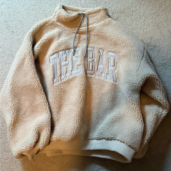 THE BAR | GIGI DRAWSTRING SWEATSHIRT NUDE/GREY - Picture 3 of 4